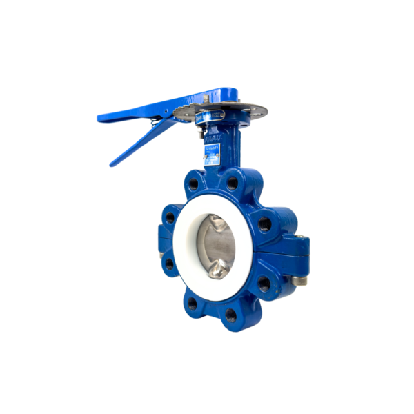 Lugged PN16 Butterfly Split Ductile iron Body, PTFE with Lever