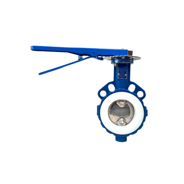 Wafer Butterfly Valve. Split Ductile iron Body, PTFE with Lever