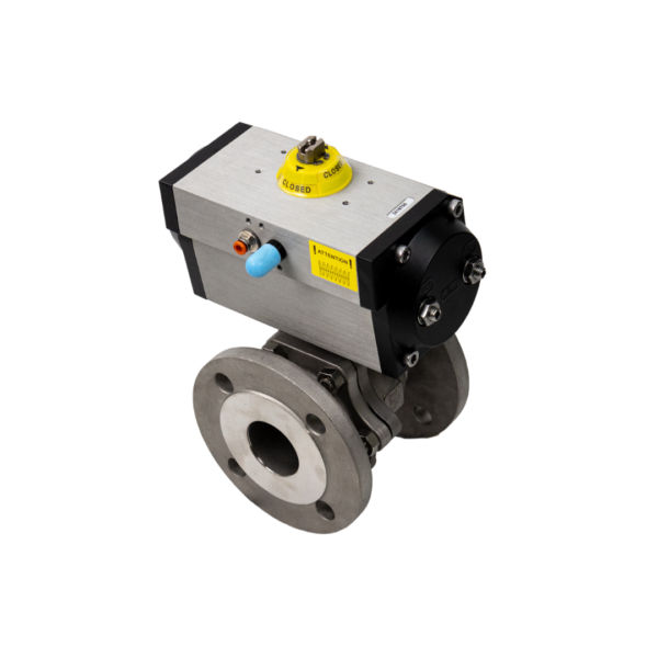 Pneumatically actuated ball valve