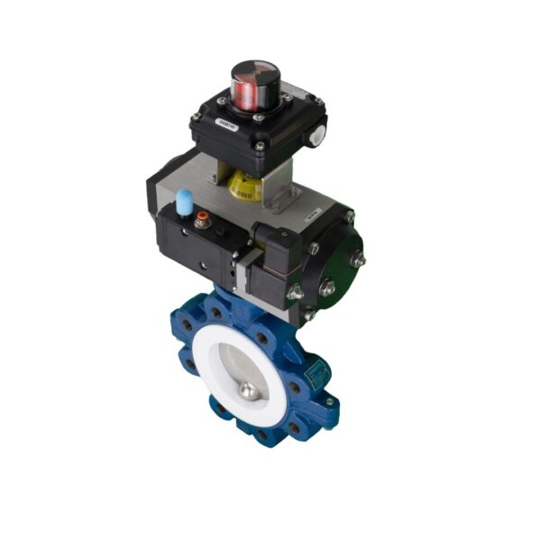 Pneumatically Actuated PN16 Lugged PTFE Butterfly Valve