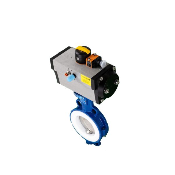 Pneumatically Actuated PTFE Wafer Butterfly Valve