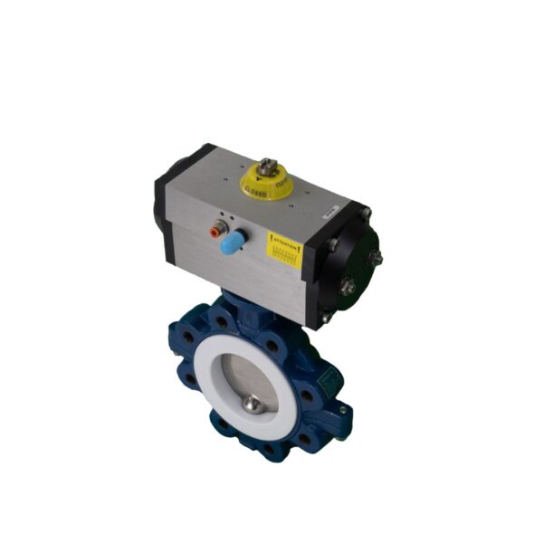 Pneumatically Actuated PN16 Lugged PTFE Butterfly Valve