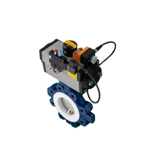Pneumatically Actuated PN16 Lugged PTFE Butterfly Valve