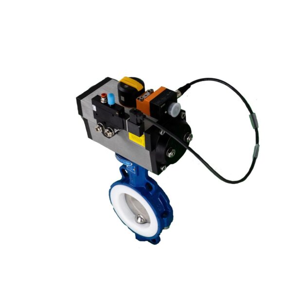 Pneumatically Actuated PTFE Wafer Butterfly Valve