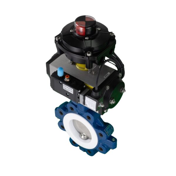 Pneumatically Actuated PN16 Lugged PTFE Butterfly Valve