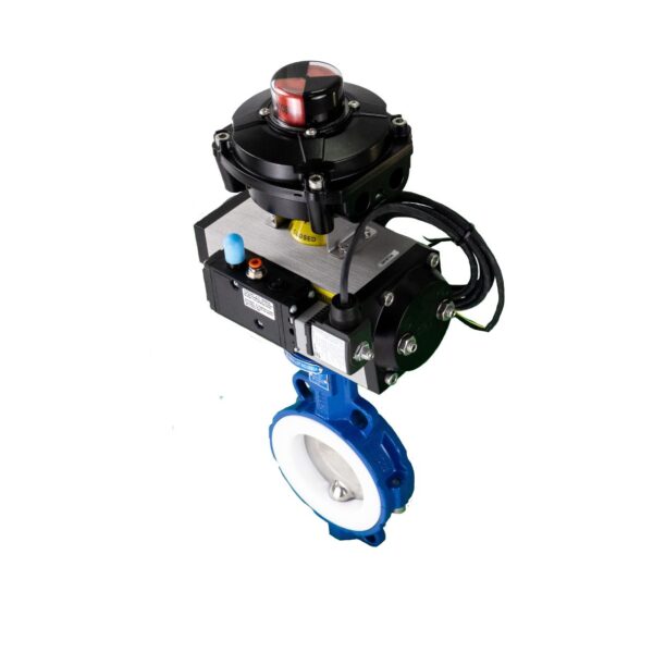 Pneumatically Actuated PTFE Wafer Butterfly Valve