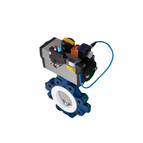 Pneumatically Actuated PN16 Lugged PTFE Butterfly Valve
