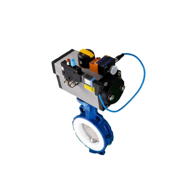 Pneumatically Actuated PTFE Wafer Butterfly Valve