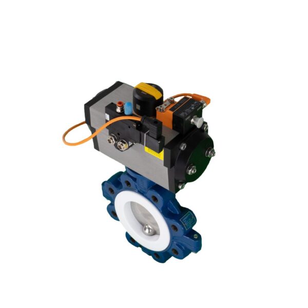 Pneumatically Actuated PN16 Lugged PTFE Butterfly Valve