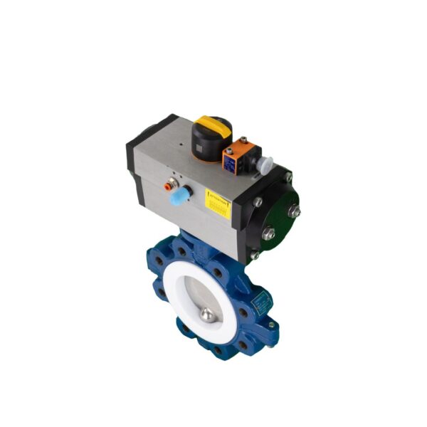 Pneumatically Actuated PN16 Lugged PTFE Butterfly Valve